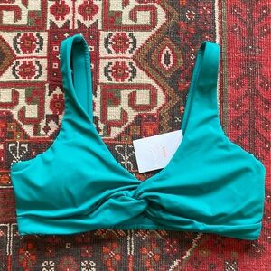 Andie Teal Twist Front Bikini Top M NWT Portofino top Peak color